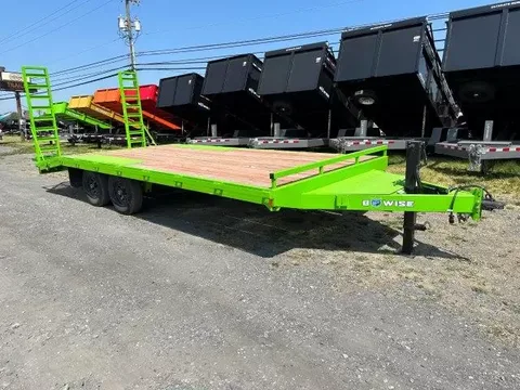 BWise 8 x 20 Deckover Equipment Trailer – Ladder Ramps – photo 1