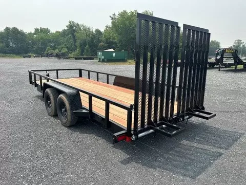 BWise 7 x 18 Equipment Trailer – Split Ramp – photo 1