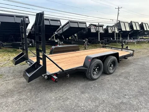 BWise 7 x 16 Equipment Trailer – Low Profile Ladder Ramps – photo 1
