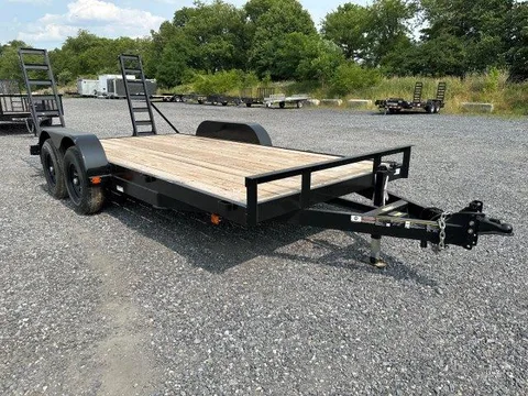 Carry-On 7 x 18 Equipment Trailer – Low Profile Ladder Ramps – photo 1