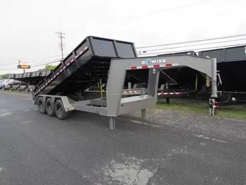 BWise 7 x 18 Gooseneck Dump Trailer – Hydraulic Jacks – photo 1