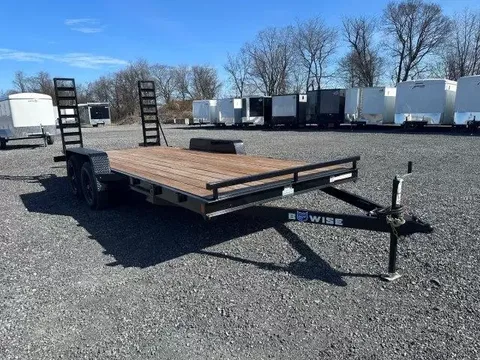 BWise 7 x 18 Equipment Trailer – Low Profile Le Ladder Ramps – photo 1