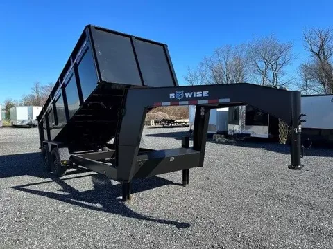 BWise 7 x 16 Gooseneck Dump Trailer – photo 1