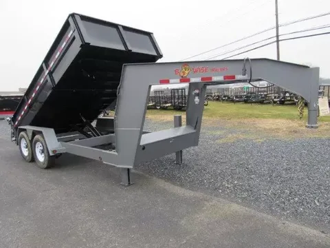 BWise 7 x 14 Gooseneck Dump Trailer – Combo Gate & Ramps – photo 1