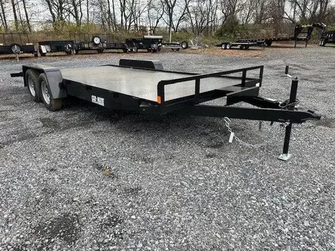 Car Mate 7 x 18 Steel Deck Open Car Trailer – 7,000 lb GVWR – photo 1
